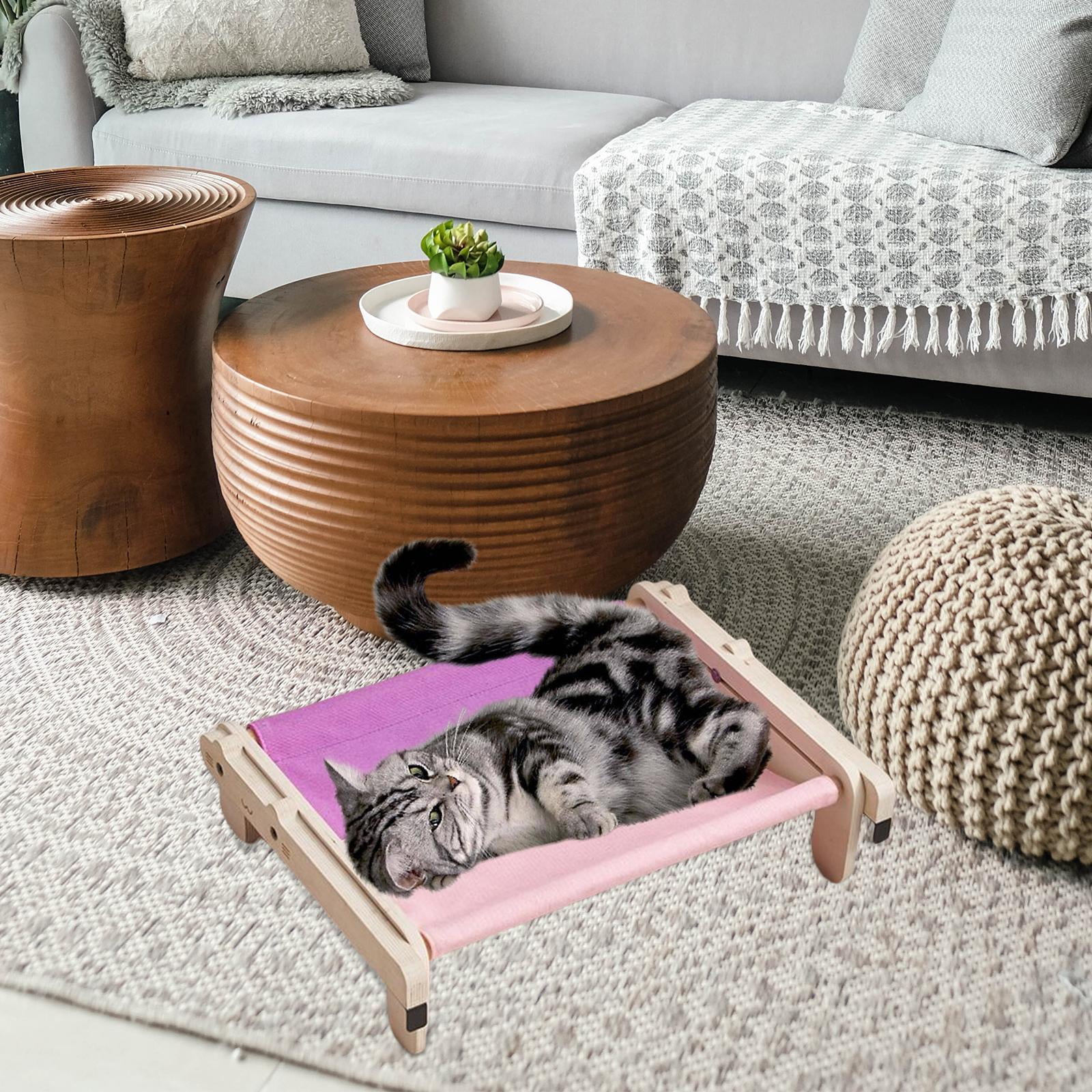 Bvdfgk Cat Window Perch Steady Seat Bed Removable Shelf Wood Frame Resting Lounge Chair Pink Violets