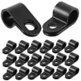 thumbnail image 3 of OULII 100Pcs R-type Clip Cable Clamp Kit Black Pvc Cable Organization Decks and Patios, 3 of 7