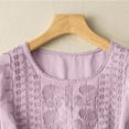 thumbnail image 4 of Womens Tops Long Sleeve Linen Cotton Top With Embroidery Breathable Casual Blouse Cotton And Linen Blend Soft Skin-Friendly 3Xl Sweaters For Women, 4 of 7