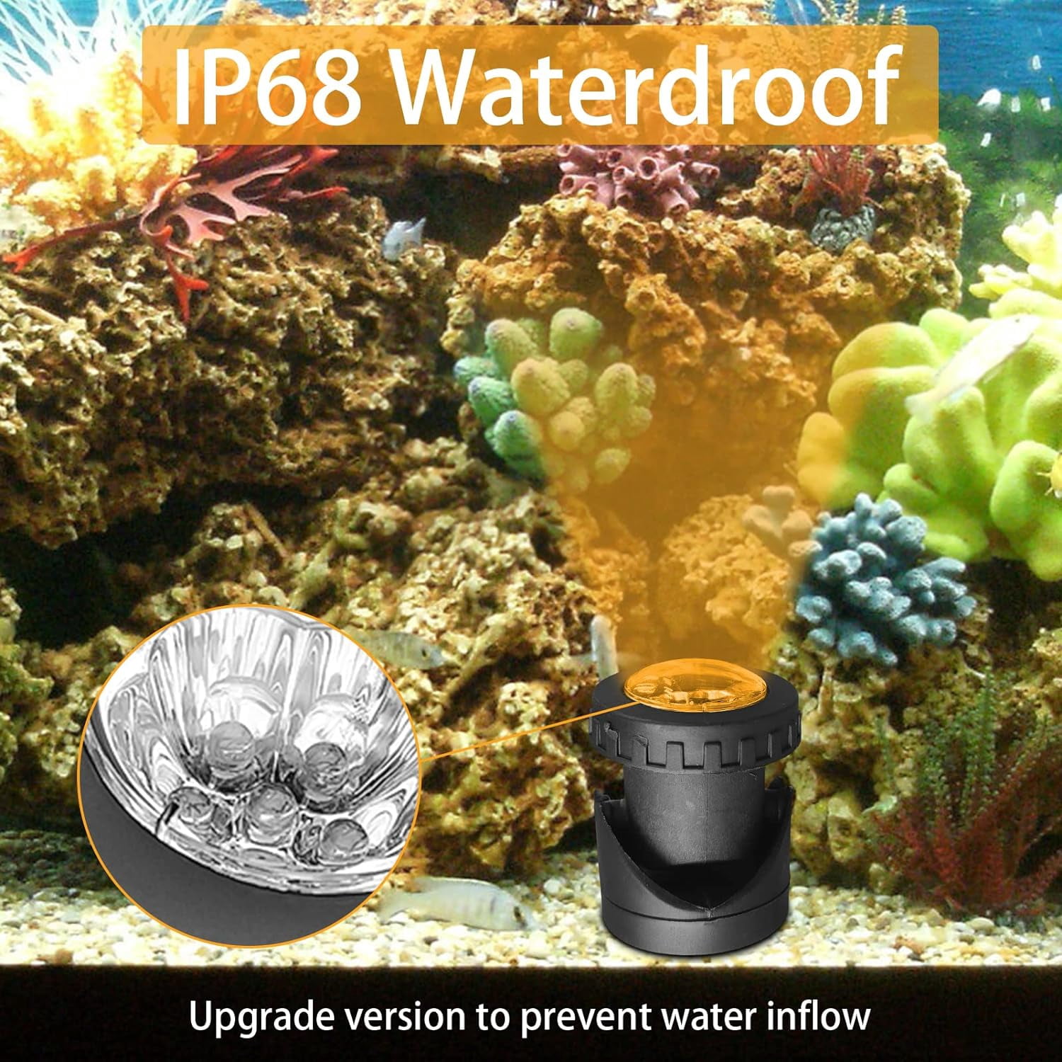 Solar Pond Spotlights, 2 in 1 12 LED Solar Underwater Lights with Dual Head Waterproof Submarine Landscape Spotlight Security Lighting for Outdoor Patio Garden Fountain Pond