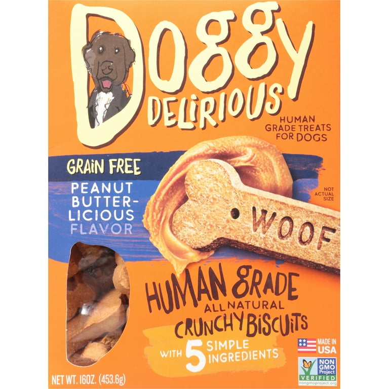 Doggy Delirious Bones Grain Free Peanut Butter Case Of 16