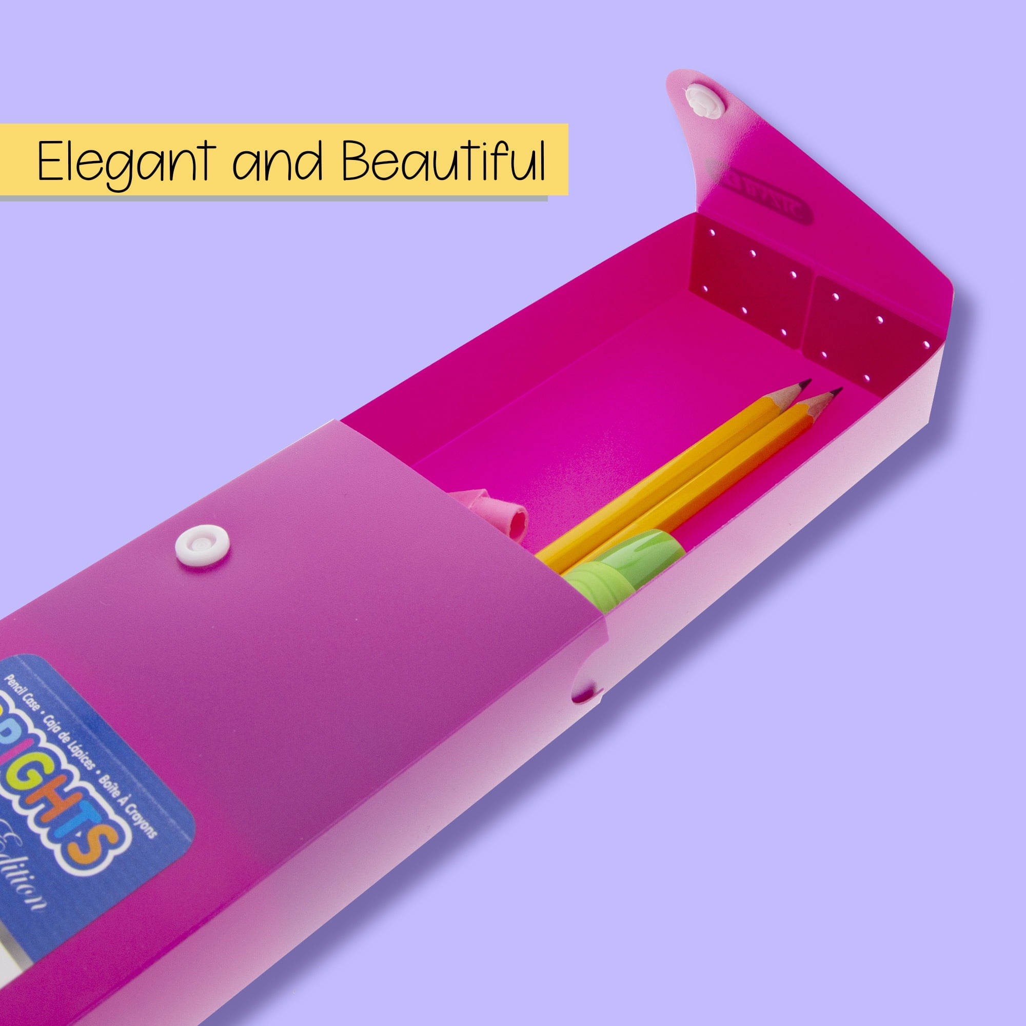 BAZIC Bright Color Slider Pencil Case, for Student School Supplies, 36-Pack