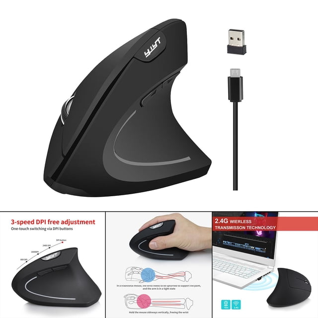Ratón vertical inalámbrico Macarena para juegos 3 configuraciones ajustables DPI