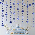 thumbnail image 2 of 40Th Birthday Decorations Blue Star Number Hanging Garland Adult Birthday Party Supplies for Themed Birthday Wall Decor One Size Blue, 2 of 3