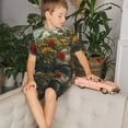 thumbnail image 4 of Fotbe Floral Rhino With Birds Pijama Estampada de 2 Piezas para Niños – Ropa de Dormir de Manga Corta Cómoda para Niños y Niñas, Camiseta y Shorts de Algodón-XX-Large, 4 of 6