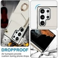 thumbnail image 3 of HCTian pour Samsung Note 10 Plus Étui Portefeuille en Cuir Multi-Cartes avec Lanière Anneau Rabattable, 3 of 7