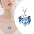 thumbnail image 2 of ZTTD Birthstone Dragon Necklace Colorful Heart Shaped Necklace Beautifully Pendant Necklace For Women A, 2 of 6