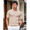 thumbnail image 2 of COOFANDY Mens Knit T Shirts Crewneck Dress Shirts Short Sleeve Under T Shirt Summer Resort Wear, 2 of 9