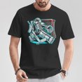 thumbnail image 2 of Halloween Skeleton Goalie Hockey T-Shirt | Spooky Hockey Player Skeleton Tee | Halloween Sports Fan Shirt | Hockey Goalie Skeleton Costume Top | Funny Halloween Hockey Apparel, 2 of 3
