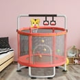thumbnail image 6 of Nuoxin Round Trampoline for Kids with Basketball Hoop,60'' Indoor Outdoor Toddler Trampoline with Enclosure Net,Swing,Sandbag,Ring,Ocean Balls,Small Trampoline Gift for Boys Girls, 6 of 8