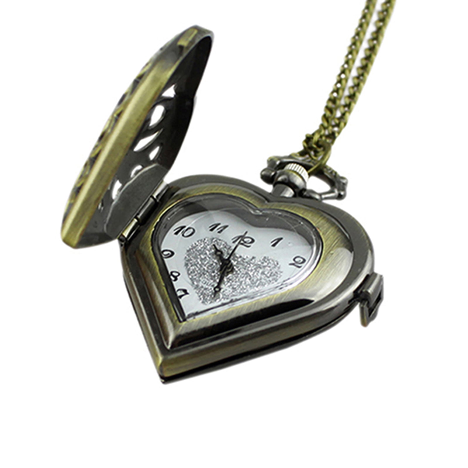 Pocket Watch Vintage Hollow Heart-shaped Alloy Vintage Pocket Watch for ...