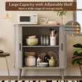 thumbnail image 3 of FANRAL 31.5" Wide Fluted Sideboard Buffet Cabinet with Sliding Door,Adjustable Shelves,Multi-Functional Storage Console for Kitchen Dining Room Living Room,Gray Storage Cabinet, 3 of 7