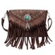 thumbnail image 1 of Bandolera LAVAWA, pequeño con flecos, borla, turquesa, para mujer, 1 of 7