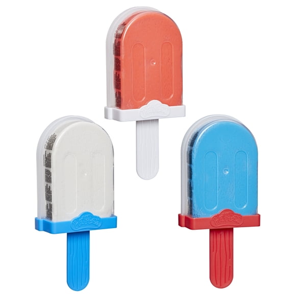 Play-Doh Summer Ice Pop Toy, 3 Ounces of Compound, Red, White or Blue, Kids Ages 2 and up