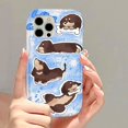 thumbnail image 3 of Funda para teléfono con diseño de gato y perro para iPhone 11, funda transparente a prueba de golpes para iPhone 16, 15, 14, 13, 12 Pro Max, XR, XS, X, 8, 7 Plus, SE, 3 of 5