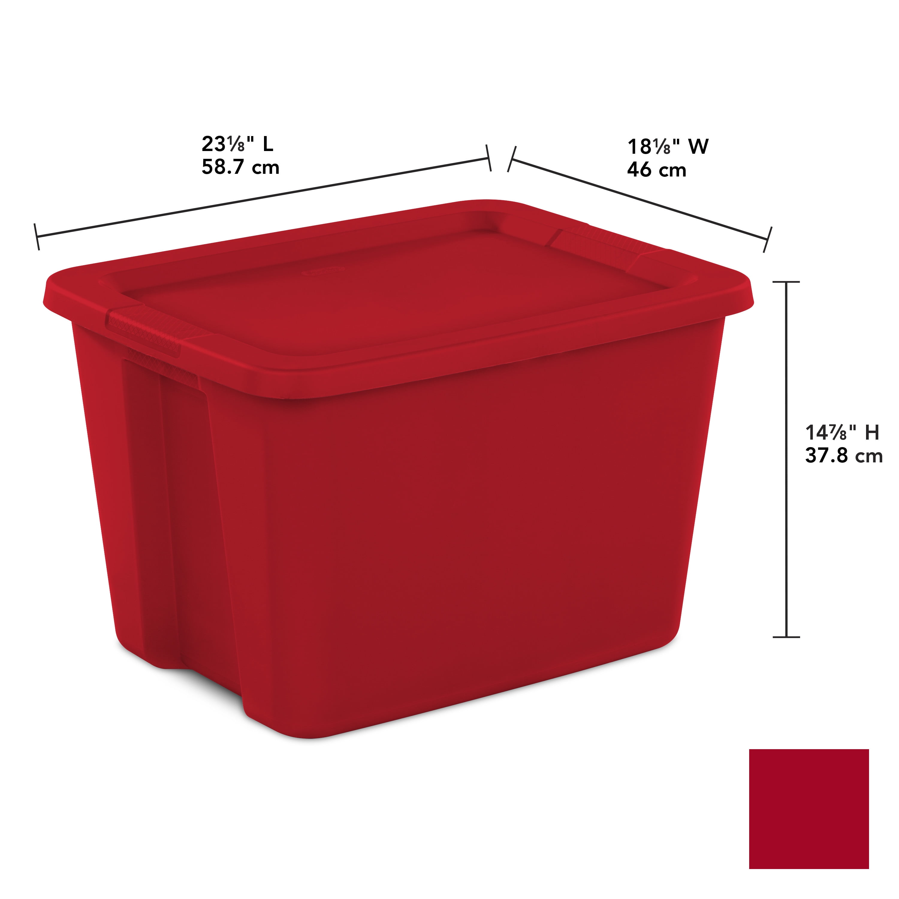 red 18 gallon tote