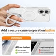 thumbnail image 4 of VENINGO Magnetic Case for iPhone 16 with 360° Rotatable stand, Compatible with Mag-safe, Shock Resistant Slip Resistant iPhone 16 Phone Case 6.1", White, 4 of 9
