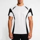 thumbnail image 1 of Ceisia Men's Athletic Short Sleeve T-shirt Color Block Round Neck Fitness Basketball Training Sport Tee Tops White L Gifts, 1 of 8