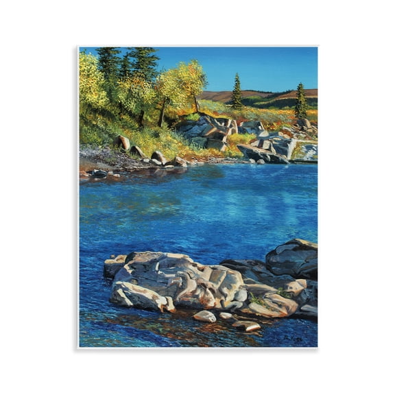 Stupell Industries Rocky River Landscape Landscape & Nature Painting Unframed Art Print Wall Art, 11 x 14