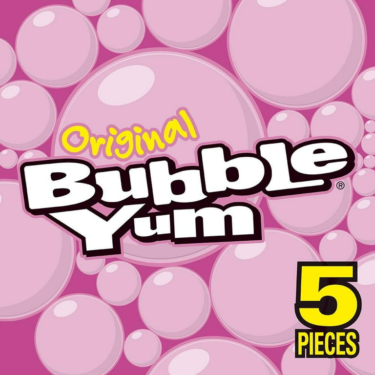 BUBBLE Bubble Gum (Original, 5-Piece Packages, Pack Of 36