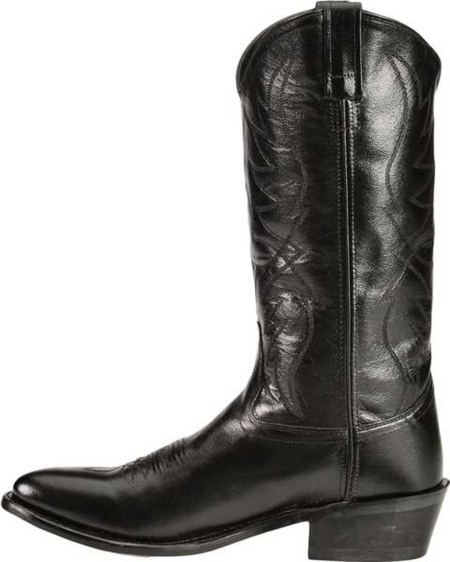 OLD WEST! BLACK GENUINE LEATHER FANCY STITCHED WESTERN COWBOY BOOTS! SZ 10.5 Amazon.com | Old West Black Womens All Over Leather 12in  main image 2