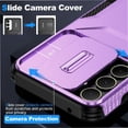 thumbnail image 4 of Rugged Case for Samsung Galaxy A35 5G with Slide Camera Cover & Drop Protection Purple, 4 of 5