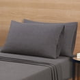 thumbnail image 3 of Mainstays Cotton Rich Extra Soft Jersey Bed Sheet Set, Queen, Charcoal, 4 Pieces, 3 of 8