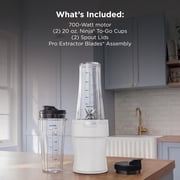 Ninja Nutri-Blender 20-Oz Personal Blender, (2) 20-Oz Dishwasher-Safe To-Go Cups, Smoothie, BN300WH White
