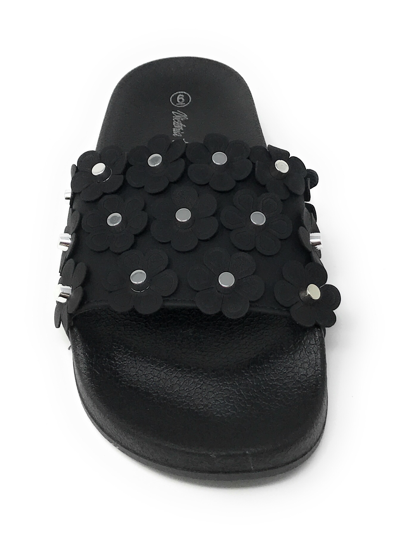 Victoria K Women's Daisy With Studs Slider Sandals