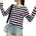thumbnail image 1 of Camiseta para Mujer, Tops para Mujer, camiseta para Mujer, camiseta De manga larga De invierno, camiseta a rayas a la moda para Mujer, 1 of 5