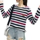 thumbnail image 1 of Camiseta para Mujer, Tops para Mujer, camiseta para Mujer, camiseta De manga larga De invierno, camiseta a rayas a la moda para Mujer, 1 of 5