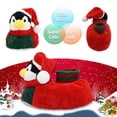thumbnail image 4 of Onmygogo Fuzzy Animal Slippers for Toddler and Little Kids Christmas Slippers for Boys Girls (Toddler Kid Size 4-6,penguin), 4 of 6