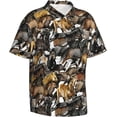thumbnail image 2 of Men's Short Sleeve Hawaiian Shirt Tropical Print Casual Button Down Aloha Shirt, 2 of 8