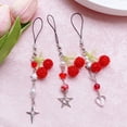 thumbnail image 3 of Cherry Beaded Keychain Fruit Pendant Keyring Stylish Phone Charm Bag Accessory, 3 of 15