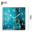 thumbnail image 2 of 10 Inch Wall Clock Battery Operated Silent Clock Decorative for Office, Kitchen, Outdoor, Living RoomMusic Guitar Blue Wooden Illustration, 2 of 4