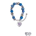 thumbnail image 2 of Delight Jewelry Silvertone Pink & Purple Butterfly Locket Blue Paw Print Bead Bracelet, 7"+2", 2 of 4