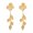 Gold, variant on Flower Leaf Dangle Earrings for Women Hammered Drop Floral Tassel 3.74 in Long Stainless Steel Lightweight Boho Statement Wedding Beach Vacation Jewelry Gold