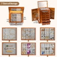 thumbnail image 4 of Joyero ProCase grande de madera de 7 capas con espejo, color marrón, 4 of 7