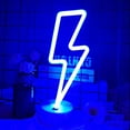 thumbnail image 3 of PYYNA-Lightning Bolt Neon Signs Lightning Neon Sign with Base for Bedroom LED Lighting for Room Decor for Teen Girls Gifts for Teenager Boys USB/Battery Cool Gaming Light with Holder(Blue), 3 of 4