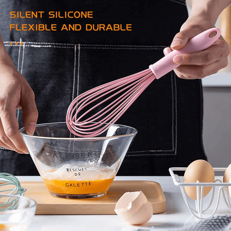 High-Quality Silicone Whisk Set: 5pcs Mini Whisks for Cooking - Black