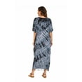 thumbnail image 6 of Beautybatik Grey Women Hippie Tie Dye Caftan Kaftan Loungewear Maxi Plus Size Long Dress 2X, 6 of 6