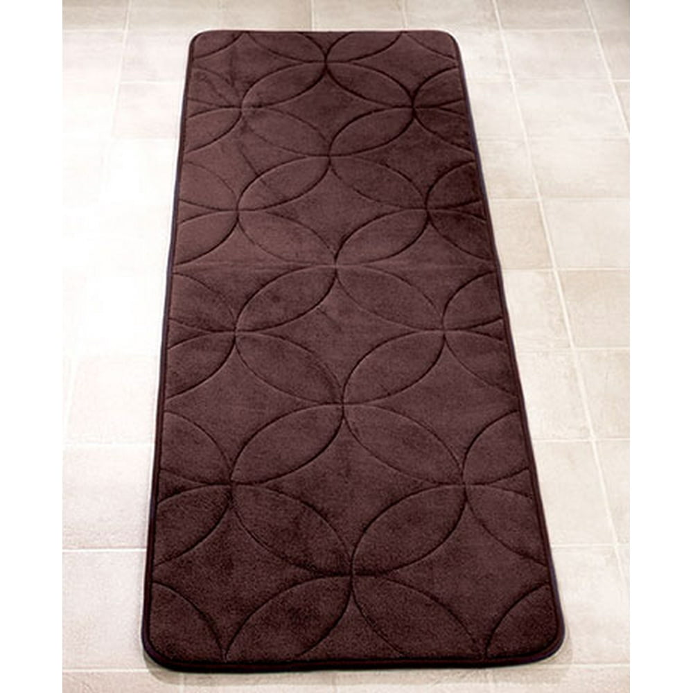 MEMORY FOAM PLUSH BATH RUNNER RUG ESPRESSO CHOCOLATE BROWN 58" X 20