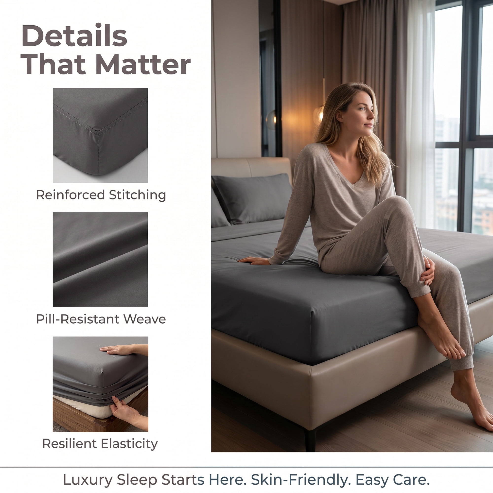 Unique Bargains Microfiber Bed Sheets Cooling for Comfortable Sleep 59.1"x78.7" Dark Grey