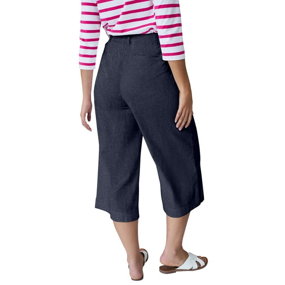 Ellos Women's Wide-Leg Crop Jeans Jeans