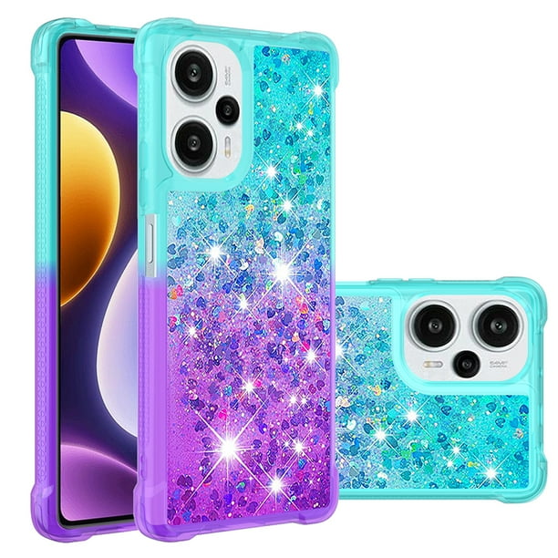 Funda para Xiaomi Poco F5 5G Transparente con Brillos Carcasa Protectora Antigolpes con Glitter Brillante