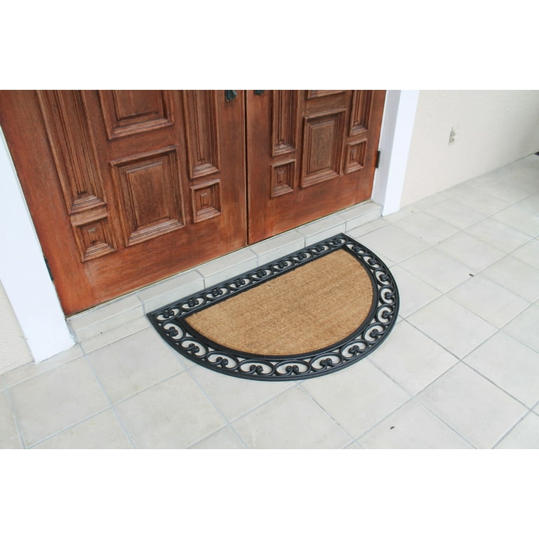 DEXI Large Door Mat Front Indoor Outdoor Doormat,Low Profile Heavy Duty  Rubber Outside Rugs for Entryway Patio Garage,3'x5',Black