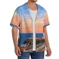 thumbnail image 2 of Balery Lighthous1 Men's Casual Button Down Shirt Short Sleeve Textured Summer Cuban Beach Shirts-XX-Large, 2 of 7