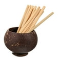 thumbnail image 5 of Worgeous 1 set of Coconuts Shell Bowl Desktop Storage Bowl Coconuts Shell Container with Straw, 5 of 8
