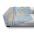 thumbnail image 3 of Massachusetts Soft Flannel Fleece Throw Blanket, Modern Road Map Themed Illustration with Cape Cod and Names, Cozy Plush for Indoor and Outdoor Use, 50" x 60", Green Eggshell, by Ambesonne, 3 of 6