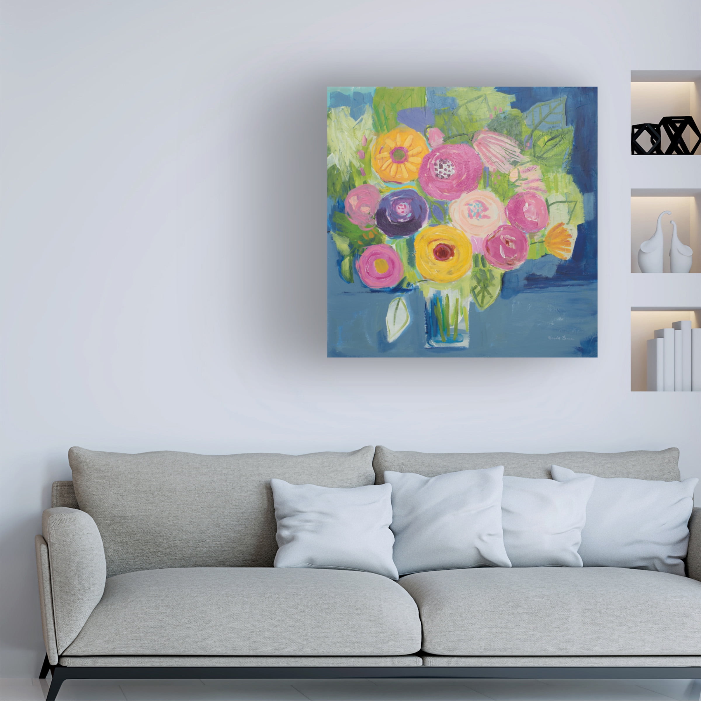 Trademark Fine Art 'Happy Bouquet' Canvas Art by Farida Zaman